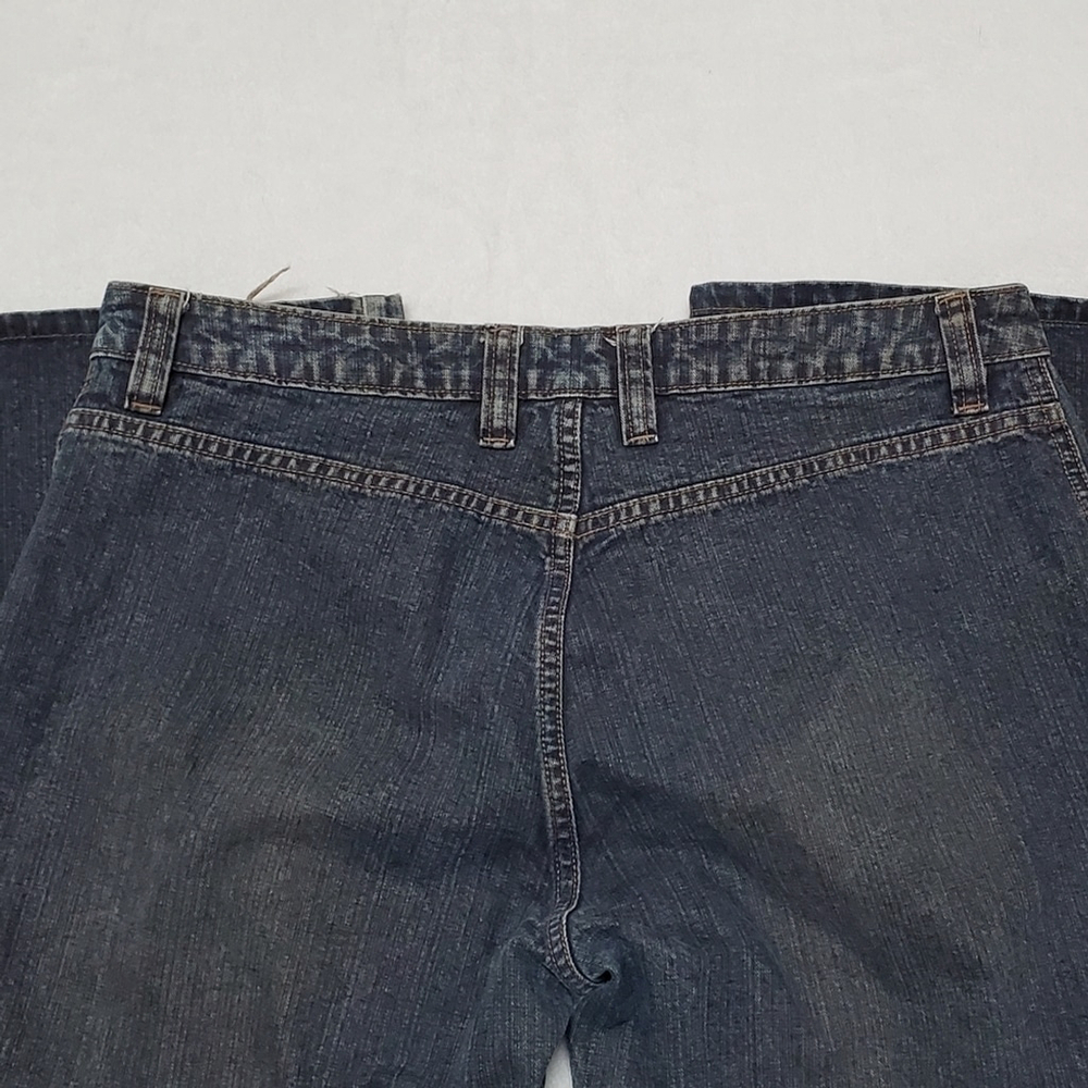 RARE Vintage Route 66 Lace-up Waist Western Dark Wash Low Rise Flare Jeans 14 - Picture 8 of 10